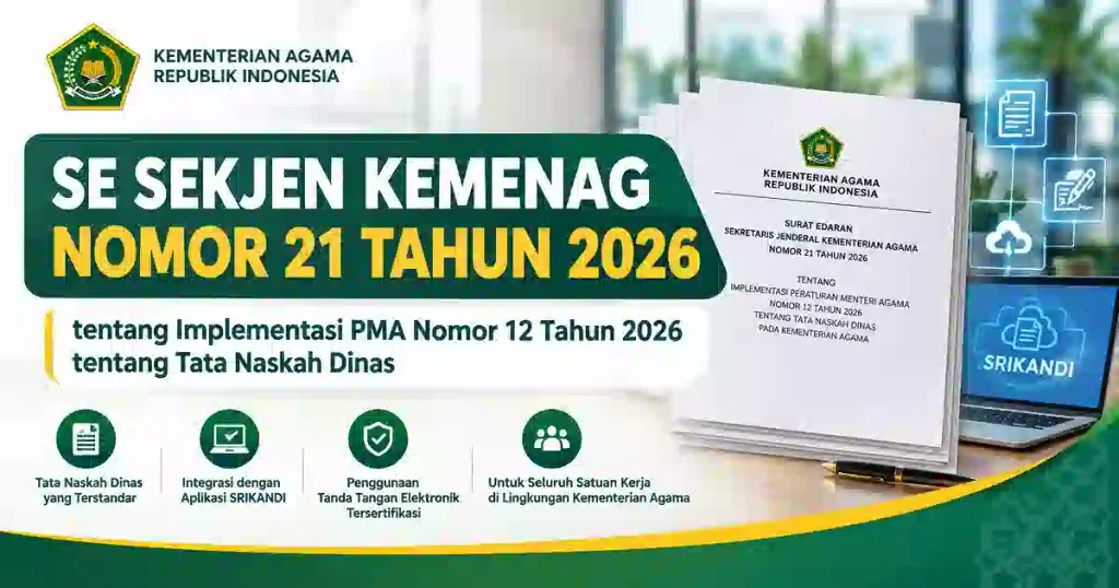 SE Sekjen Kemenag Nomor 21 Tahun 2026 tentang Tata Naskah Dinas