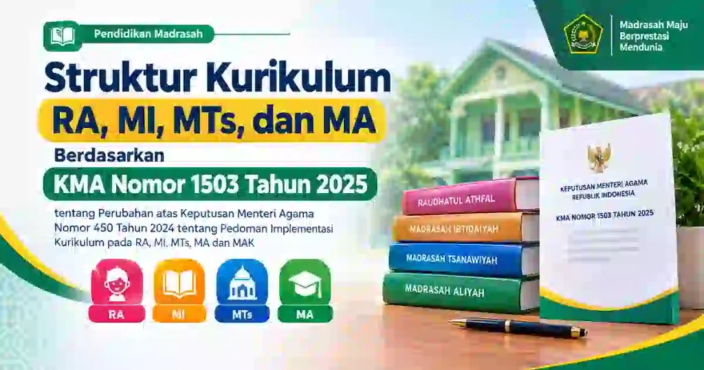 Struktur Kurikulum RA MI MTS MA Terbaru berdasarkan KMA Nomor 1503 Tahun 2025